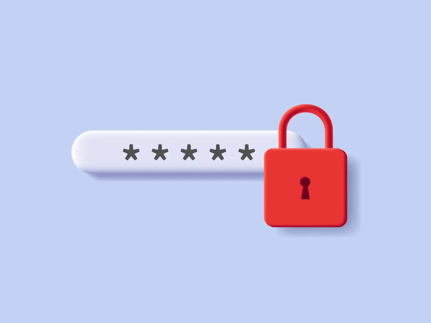 Red padlock on computer screen.